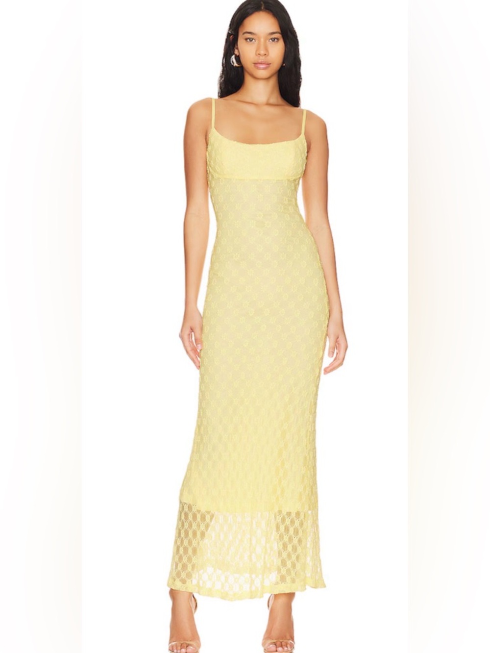 Bardot Adoni Mesh Maxi Dress in Canary Yellow